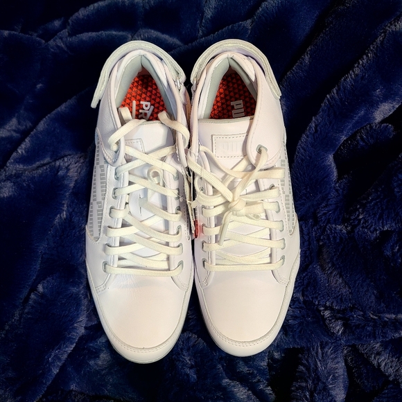 PUMA Mens Proadapt Delta Mid Golf Shoe Puma White-Gray main image 4